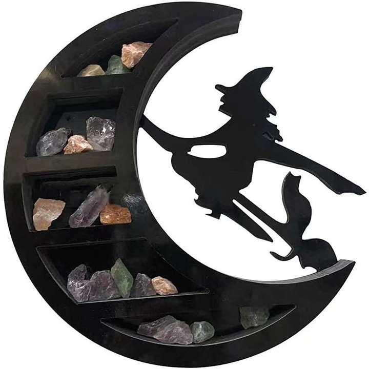 Polc, fa, 11,9x11,9 hüvelyk, fekete