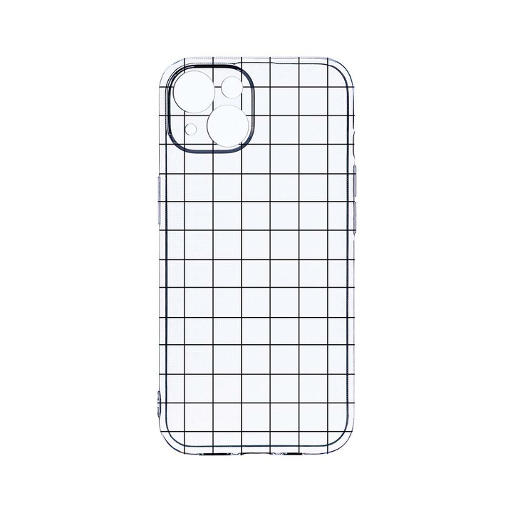 Husa BestCase® Clear Silicon 2MM, Compatibila Cu Apple iPhone 13 Mini, Grid, Antisoc, Protectie Camera, Margini ridicate pentru protectia ecranului, T 15