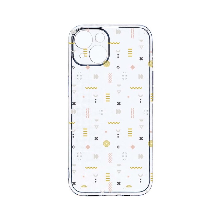 Husa BestCase® Clear Silicon 2MM, Compatibila Cu Apple iPhone 13 Mini, Symbols, Antisoc, Protectie Camera, Margini ridicate pentru protectia ecranului, T 178