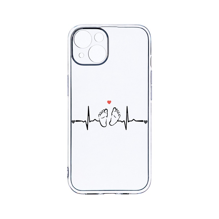 Husa BestCase® Clear Silicon 2MM, Compatibila Cu Apple iPhone 13 Mini, My Little Love, Antisoc, Protectie Camera, Margini ridicate pentru protectia ecranului, T 966