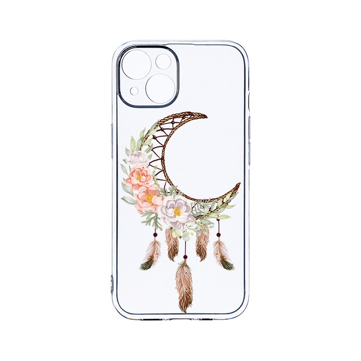 Husa BestCase® Clear Silicon 2MM, Compatibila Cu Apple iPhone 13, Dreamcatcher, Antisoc, Protectie Camera, Margini ridicate pentru protectia ecranului, T 951