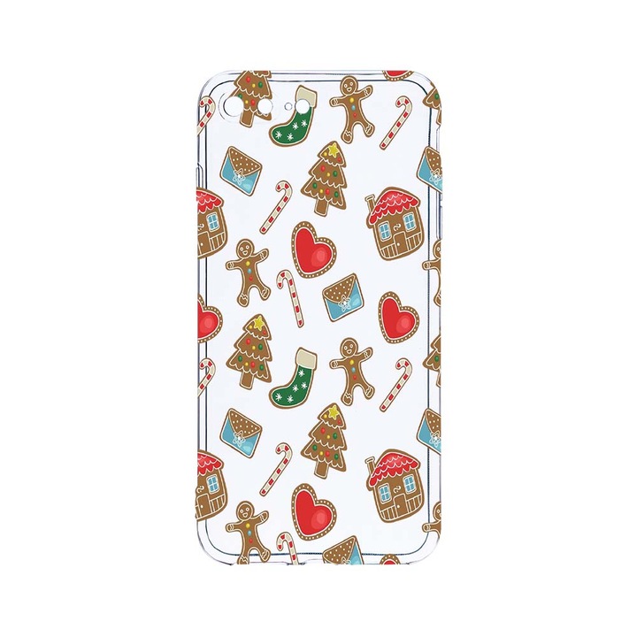 Husa BestCase® Clear Silicon 2MM, Compatibila Cu Apple iPhone 8 Plus / iPhone 7 Plus, Xmas, Antisoc, Protectie Camera, Margini ridicate pentru protectia ecranului, T 353