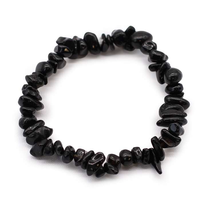 Bratara elastica, Silver Berry, Pietre Semipretioase - Agat Negru