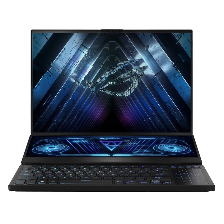 Laptop ASUS ROG Zephyrus Duo 16 GX650PI-NM011X, GX650PI-NM011X, 16", AMD Ryzen 9 7945HX (16 nuclee), NVIDIA GeForce RTX 4070 (8GB GDDR6), 32GB 4800MHz, negru (D2DR5, 6GB)