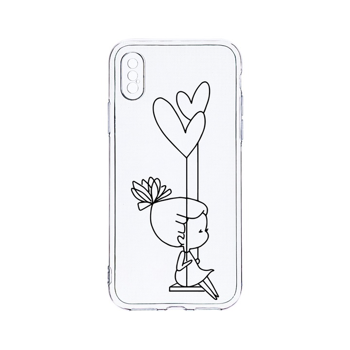 Husa BestCase® Clear Silicon 2MM, Compatibila Cu Apple iPhone XS / iPhone X, My Little Girl, Antisoc, Protectie Camera, Margini ridicate pentru protectia ecranului, T 1050