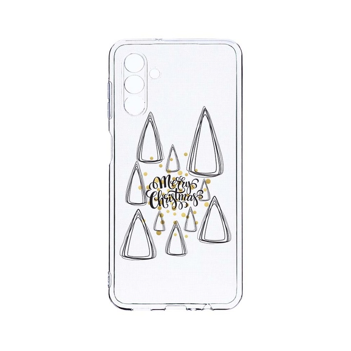 Husa BestCase® Clear Silicon 2MM, Compatibila Cu Samsung Galaxy A14 4G / Galaxy A14 5G, Minimalist Merry Christmas, Antisoc, Protectie Camera, Margini ridicate pentru protectia ecranului, T 870