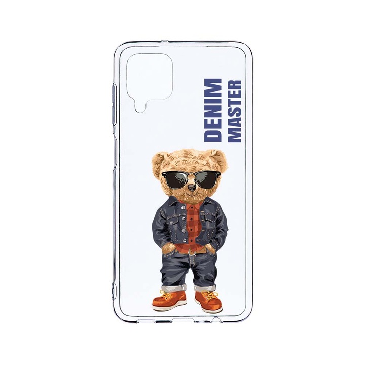 Husa BestCase® Clear Silicon 2MM, Compatibila Cu Samsung Galaxy A12 / Galaxy M12 / Galaxy F12, Denim Master - Teddy Bear, Antisoc, Protectie Camera, Margini ridicate pentru protectia ecranului, T 927