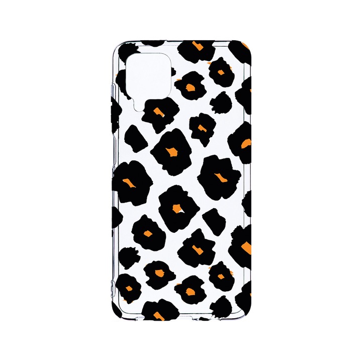 Husa BestCase® Clear Silicon 2MM, Compatibila Cu Samsung Galaxy A12 / Galaxy M12 / Galaxy F12, Original Leopard Pattern, Antisoc, Protectie Camera, Margini ridicate pentru protectia ecranului, T 1038