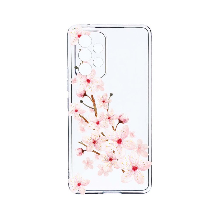 Husa BestCase® Clear Silicon 2MM, Compatibila Cu Samsung Galaxy A52 4G / Galaxy A52 5G, Spring Flower, Antisoc, Protectie Camera, Margini ridicate pentru protectia ecranului, T 62