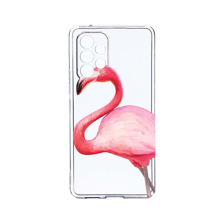 Husa BestCase® Clear Silicon 2MM, Compatibila Cu Samsung Galaxy A53 5G, Flamingo, Antisoc, Protectie Camera, Margini ridicate pentru protectia ecranului, T 55