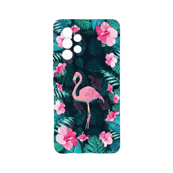 Husa BestCase® Clear Silicon 2MM, Compatibila Cu Samsung Galaxy A52 4G / Galaxy A52 5G, Flamingo, Antisoc, Protectie Camera, Margini ridicate pentru protectia ecranului, T 247