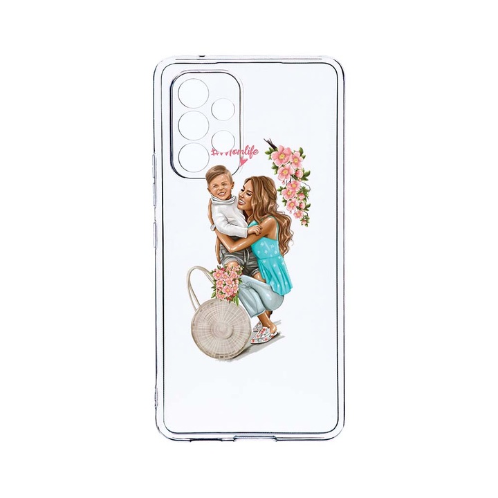 Husa BestCase® Clear Silicon 2MM, Compatibila Cu Samsung Galaxy A23 4G / Galaxy A23 5G, Mom Life With a Boy, Antisoc, Protectie Camera, Margini ridicate pentru protectia ecranului, T 559