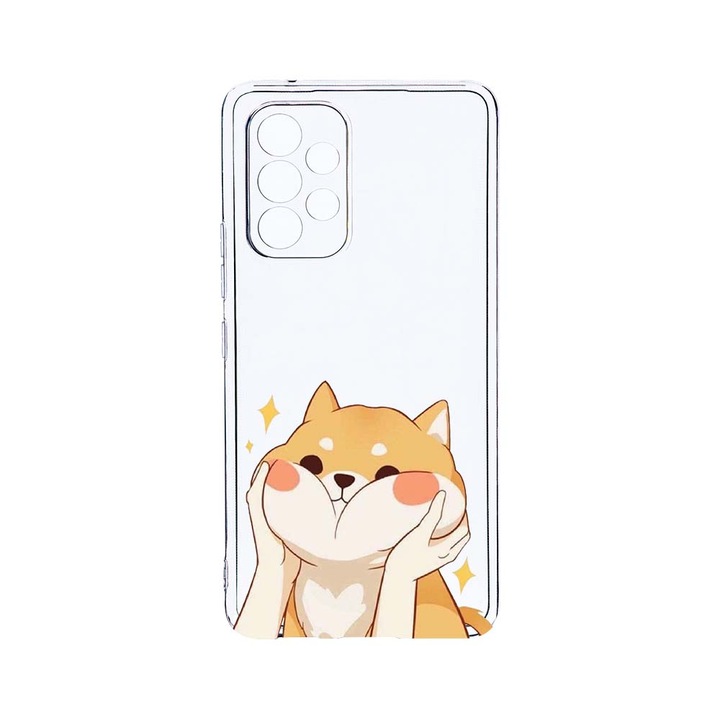 BestCase 2MM Clear Szilikon telefontok, Samsung Galaxy A52 4G / Galaxy A52 5G, Emoji - Sweet Cat, Kamera védelem, strapabíró, T 596