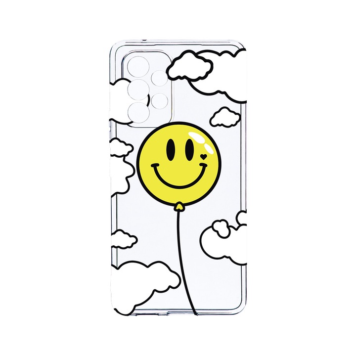 Husa BestCase® Clear Silicon 2MM, Compatibila Cu Samsung Galaxy A23 4G / Galaxy A23 5G, Balloon Smiley, Antisoc, Protectie Camera, Margini ridicate pentru protectia ecranului, T 957