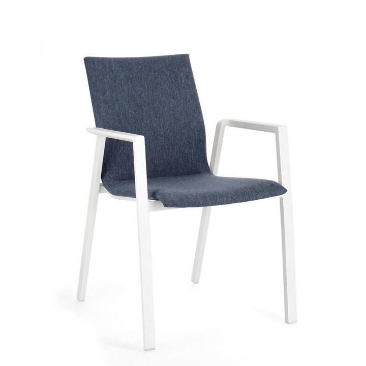 Комплект от 4 бели сини дънкови стола Odeon 55.5x60x83 см