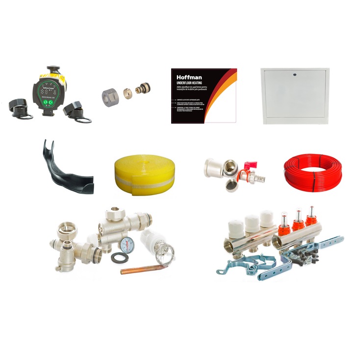 Kit complet incalzire in pardoseala cu agent termic 60 mp cu teava de diametru 16x2 mm Hoffman Plus