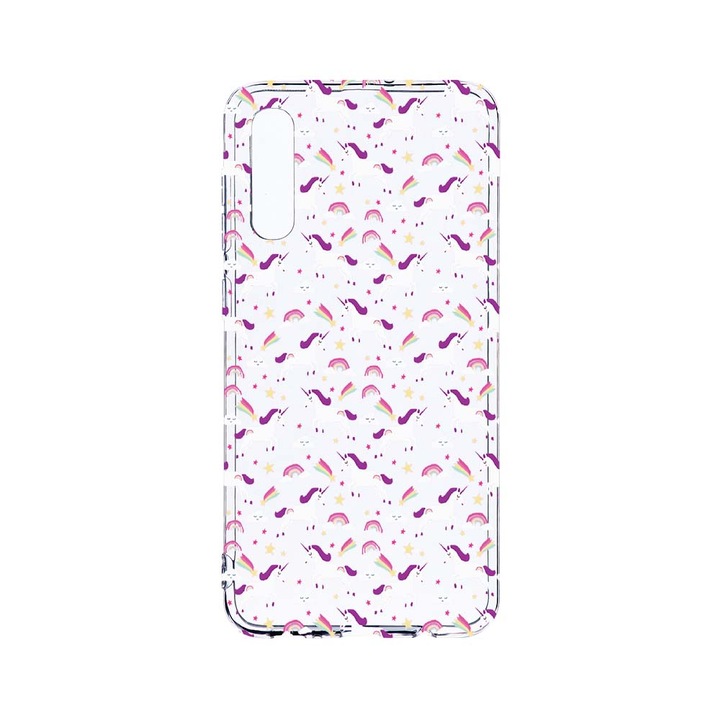BestCase 2MM Clear Szilikon telefontok, Samsung Galaxy A50 / A30s / A50s, Unicorn Rainbow, Kamera védelem, strapabíró, T 520