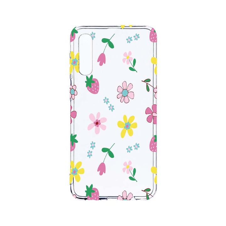 BestCase 2MM Clear Szilikon telefontok, Samsung Galaxy A50 / A30s / A50s, Flowers, Kamera védelem, strapabíró, T 687