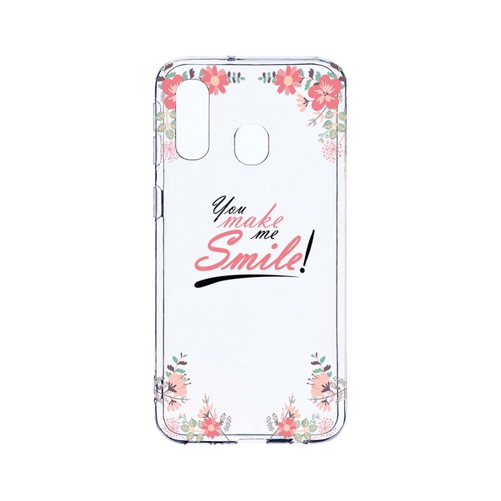 Husa BestCase® Clear Silicon 2MM, Compatibila Cu Samsung Galaxy A40, Make Me Smile, Antisoc, Protectie Camera, Margini ridicate pentru protectia ecranului, T 4