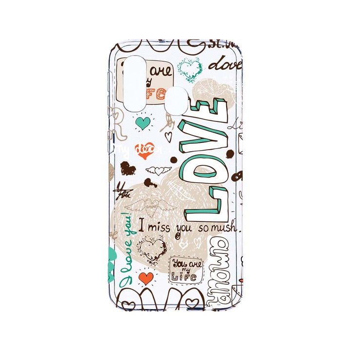 Husa BestCase® Clear Silicon 2MM, Compatibila Cu Samsung Galaxy A40, Love, Antisoc, Protectie Camera, Margini ridicate pentru protectia ecranului, T 25