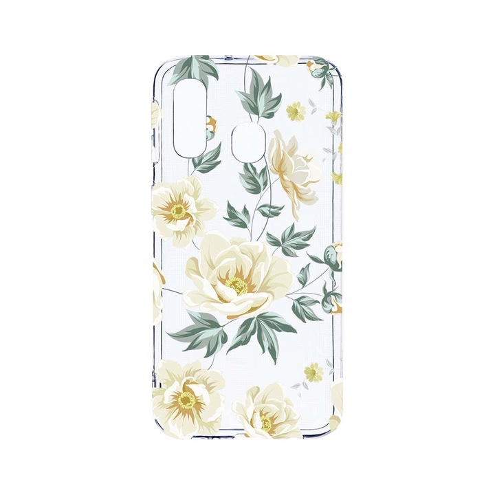 Husa BestCase® Clear Silicon 2MM, Compatibila Cu Samsung Galaxy A40, Flowers, Antisoc, Protectie Camera, Margini ridicate pentru protectia ecranului, T 126
