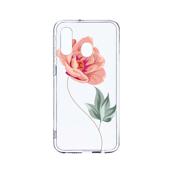 Husa BestCase® Clear Silicon 2MM, Compatibila Cu Samsung Galaxy A40, Rose, Antisoc, Protectie Camera, Margini ridicate pentru protectia ecranului, T 127