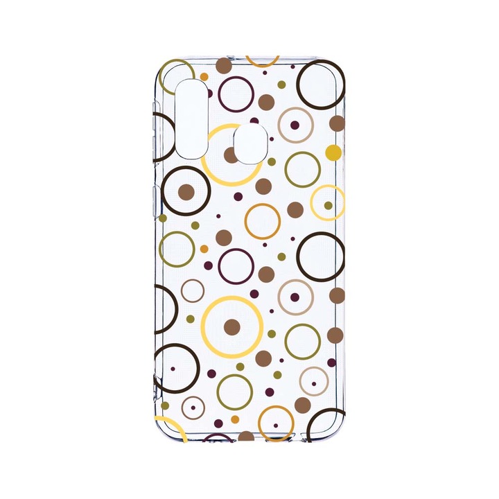 Husa BestCase® Clear Silicon 2MM, Compatibila Cu Samsung Galaxy A40, Circle, Antisoc, Protectie Camera, Margini ridicate pentru protectia ecranului, T 147