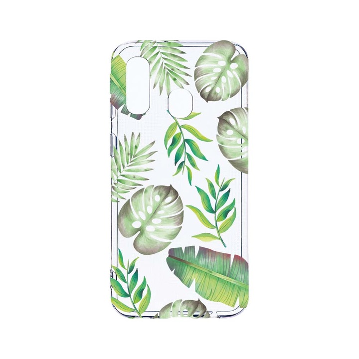 Husa BestCase® Clear Silicon 2MM, Compatibila Cu Samsung Galaxy A40, Tropical, Antisoc, Protectie Camera, Margini ridicate pentru protectia ecranului, T 150
