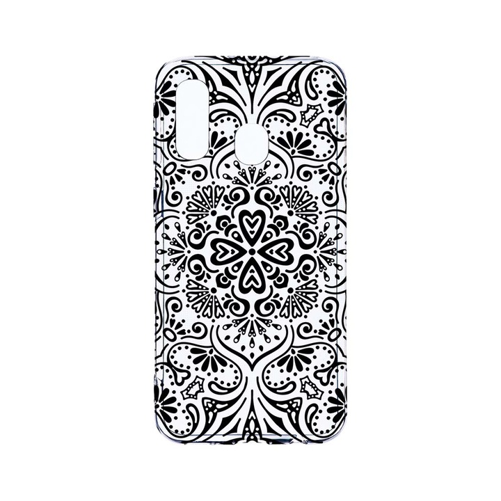 Husa BestCase® Clear Silicon 2MM, Compatibila Cu Samsung Galaxy A40, Mandala, Antisoc, Protectie Camera, Margini ridicate pentru protectia ecranului, T 75
