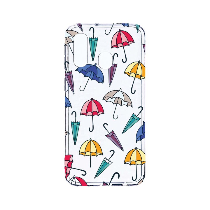 Husa BestCase® Clear Silicon 2MM, Compatibila Cu Samsung Galaxy A40, Umbrella, Antisoc, Protectie Camera, Margini ridicate pentru protectia ecranului, T 159