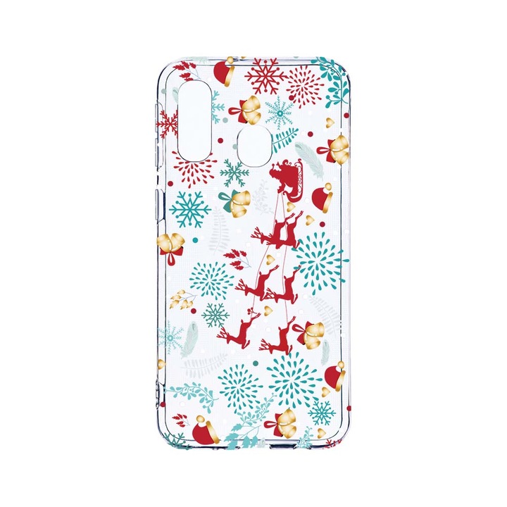 Husa BestCase® Clear Silicon 2MM, Compatibila Cu Samsung Galaxy A40, Rudolf, Antisoc, Protectie Camera, Margini ridicate pentru protectia ecranului, T 158