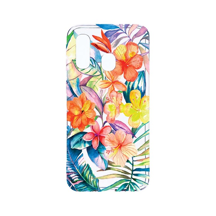 Husa BestCase® Clear Silicon 2MM, Compatibila Cu Samsung Galaxy A40, Bopical Flowers, Antisoc, Protectie Camera, Margini ridicate pentru protectia ecranului, T 498