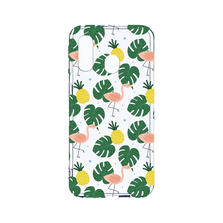 Husa BestCase® Clear Silicon 2MM, Compatibila Cu Samsung Galaxy A40, Tropical, Antisoc, Protectie Camera, Margini ridicate pentru protectia ecranului, T 93