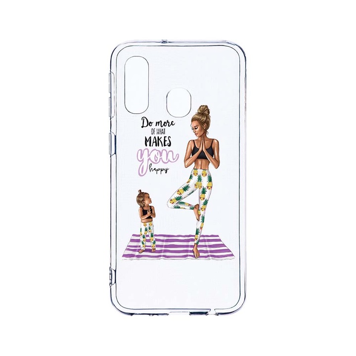 Husa BestCase® Clear Silicon 2MM, Compatibila Cu Samsung Galaxy A40, Girl Mom, Antisoc, Protectie Camera, Margini ridicate pentru protectia ecranului, T 560