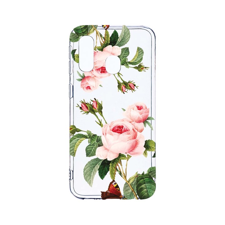 Husa BestCase® Clear Silicon 2MM, Compatibila Cu Samsung Galaxy A40, Rose, Antisoc, Protectie Camera, Margini ridicate pentru protectia ecranului, T 172