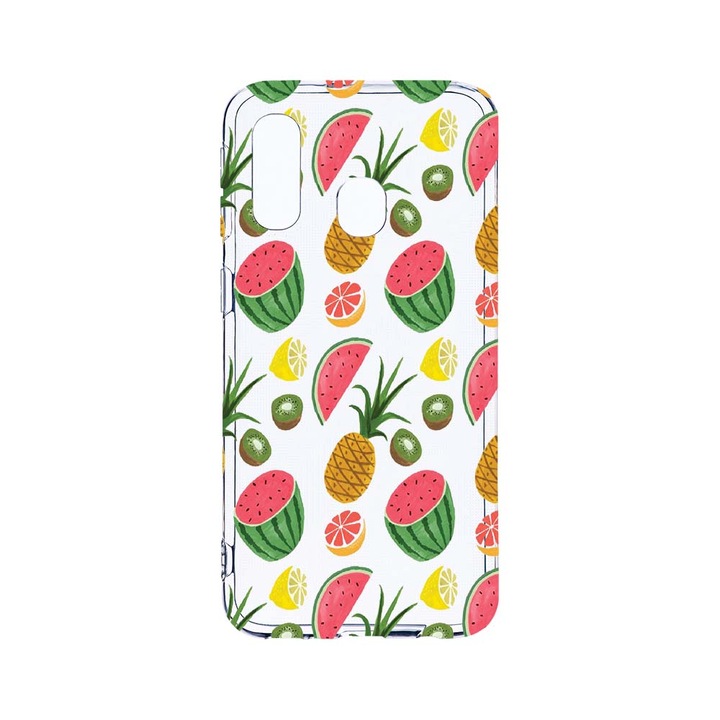 Husa BestCase® Clear Silicon 2MM, Compatibila Cu Samsung Galaxy A40, Ananas, Antisoc, Protectie Camera, Margini ridicate pentru protectia ecranului, T 666