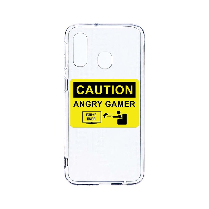 Husa BestCase® Clear Silicon 2MM, Compatibila Cu Samsung Galaxy A40, Angry Gamer, Antisoc, Protectie Camera, Margini ridicate pentru protectia ecranului, T 673
