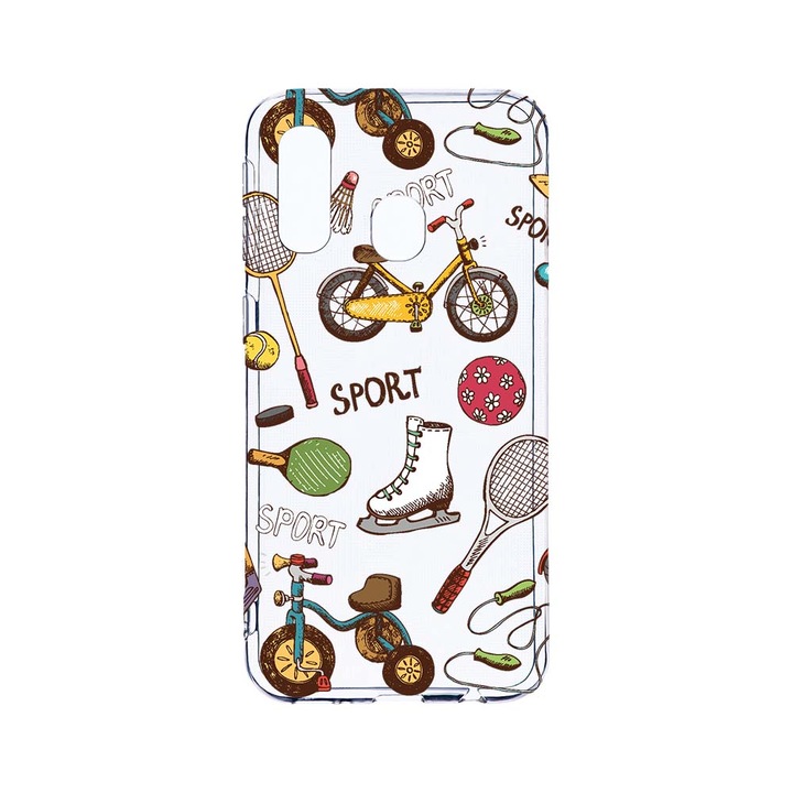 Husa BestCase® Clear Silicon 2MM, Compatibila Cu Samsung Galaxy A40, Summer Sports, Antisoc, Protectie Camera, Margini ridicate pentru protectia ecranului, T 776