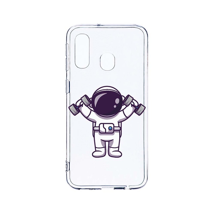 Husa BestCase® Clear Silicon 2MM, Compatibila Cu Samsung Galaxy A40, Astronaut Gym, Antisoc, Protectie Camera, Margini ridicate pentru protectia ecranului, T 778