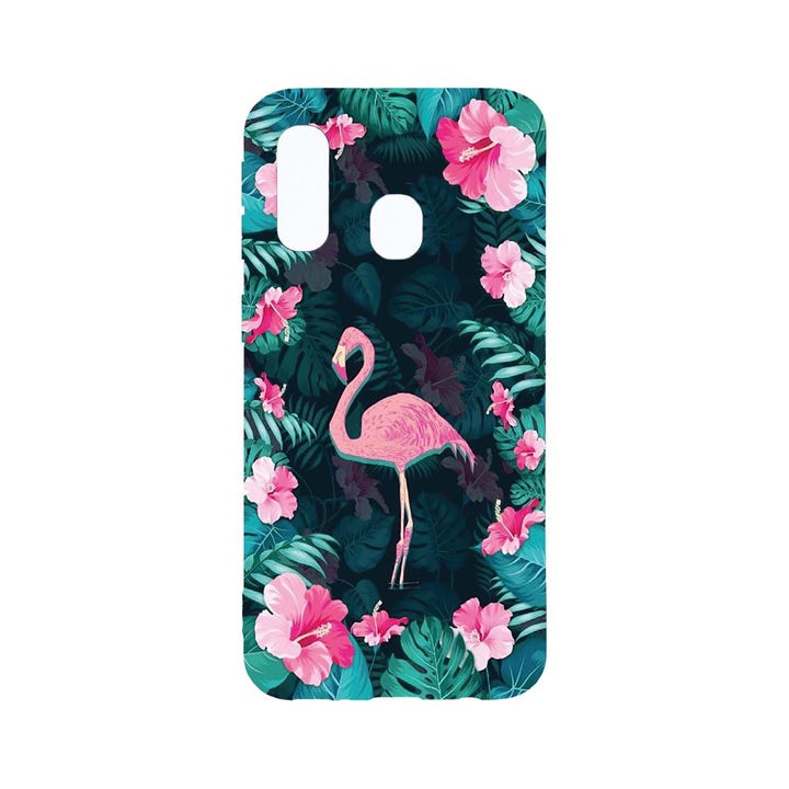 Husa BestCase® Clear Silicon 2MM, Compatibila Cu Samsung Galaxy A40, Flamingo, Antisoc, Protectie Camera, Margini ridicate pentru protectia ecranului, T 247