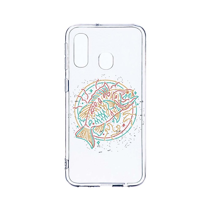 Husa BestCase® Clear Silicon 2MM, Compatibila Cu Samsung Galaxy A40, Neon Fish, Antisoc, Protectie Camera, Margini ridicate pentru protectia ecranului, T 798