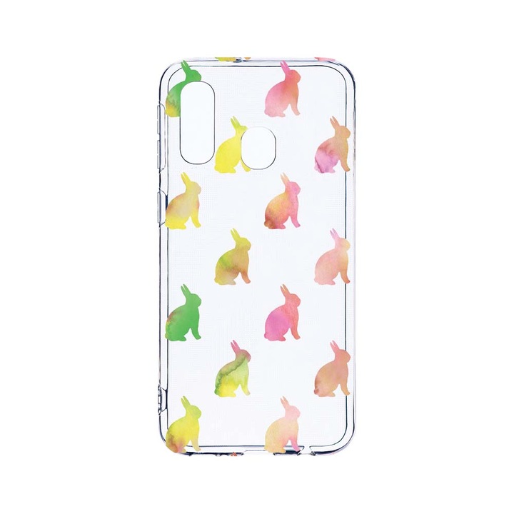 Husa BestCase® Clear Silicon 2MM, Compatibila Cu Samsung Galaxy A40, Cool Rabbits, Antisoc, Protectie Camera, Margini ridicate pentru protectia ecranului, T 695