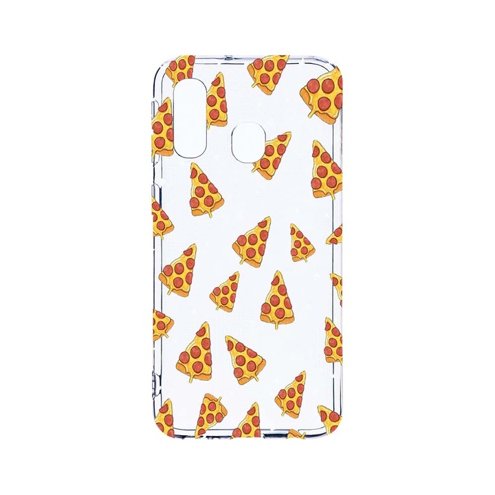 Husa BestCase® Clear Silicon 2MM, Compatibila Cu Samsung Galaxy A40, Pizza, Antisoc, Protectie Camera, Margini ridicate pentru protectia ecranului, T 665