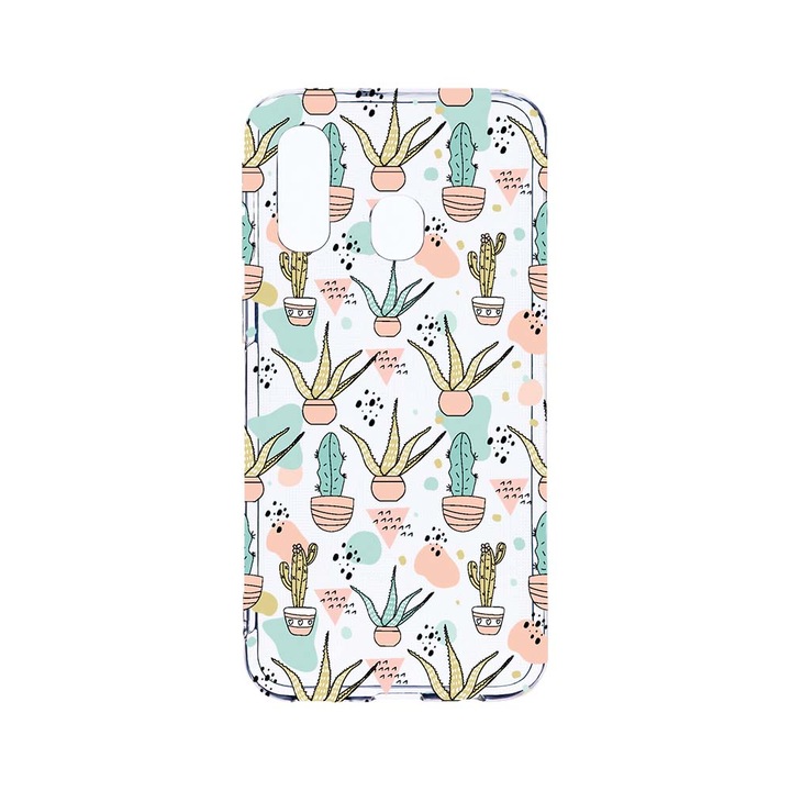 Husa BestCase® Clear Silicon 2MM, Compatibila Cu Samsung Galaxy A40, Cactus, Antisoc, Protectie Camera, Margini ridicate pentru protectia ecranului, T 774