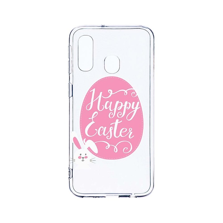 Husa BestCase® Clear Silicon 2MM, Compatibila Cu Samsung Galaxy A40, Happy Easter, Antisoc, Protectie Camera, Margini ridicate pentru protectia ecranului, T 689
