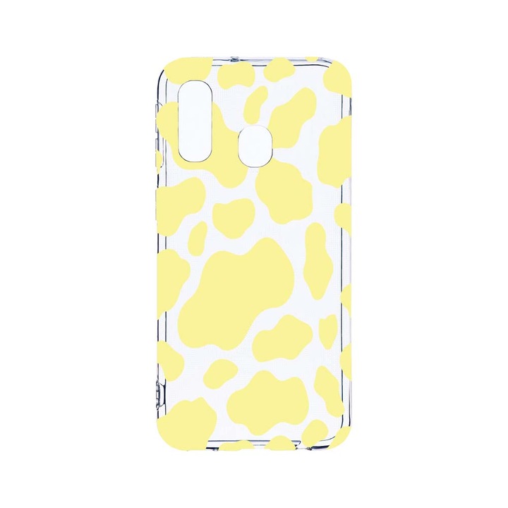 Husa BestCase® Clear Silicon 2MM, Compatibila Cu Samsung Galaxy A40, Yellow Cow, Antisoc, Protectie Camera, Margini ridicate pentru protectia ecranului, T 787
