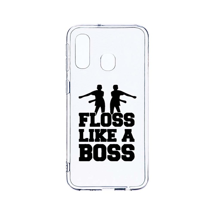 Husa BestCase® Clear Silicon 2MM, Compatibila Cu Samsung Galaxy A40, Floss Like A Boss, Antisoc, Protectie Camera, Margini ridicate pentru protectia ecranului, T 765