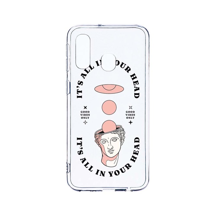 Husa BestCase® Clear Silicon 2MM, Compatibila Cu Samsung Galaxy A40, It's All In You Head, Antisoc, Protectie Camera, Margini ridicate pentru protectia ecranului, T 910