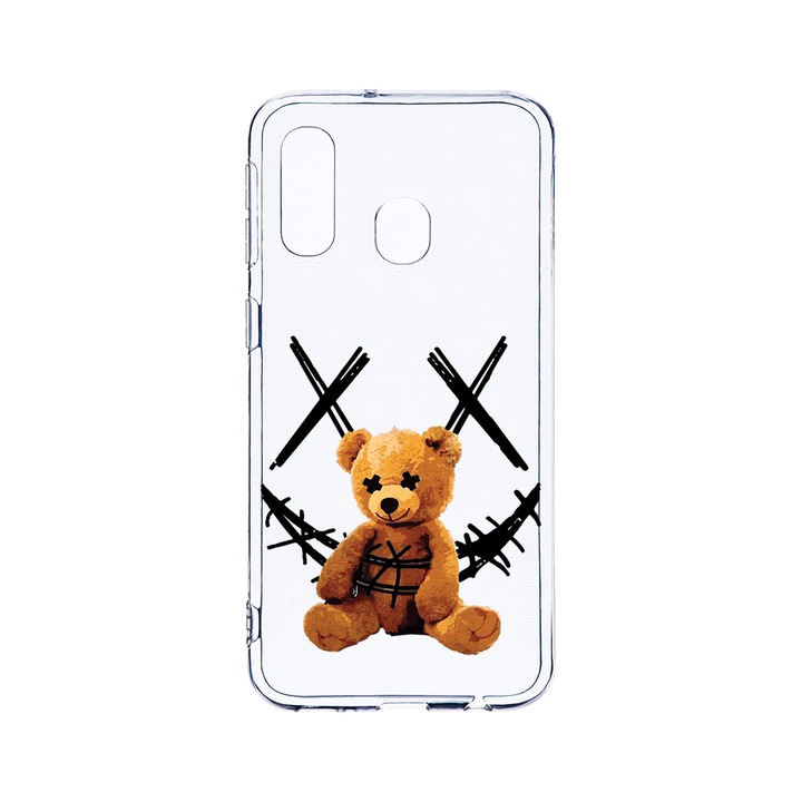 Husa BestCase® Clear Silicon 2MM, Compatibila Cu Samsung Galaxy A40, Teddy Bear Smile, Antisoc, Protectie Camera, Margini ridicate pentru protectia ecranului, T 982