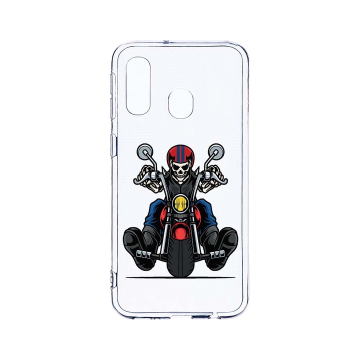 Husa BestCase® Clear Silicon 2MM, Compatibila Cu Samsung Galaxy A40, Biker, Antisoc, Protectie Camera, Margini ridicate pentru protectia ecranului, T 822